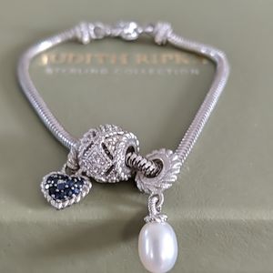 Judith Ripka Like New Sterling Charm Bracelet